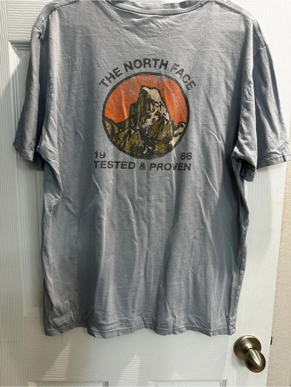 The North Face Men's Light Blue/Gray Logo Crew T‑Shirt